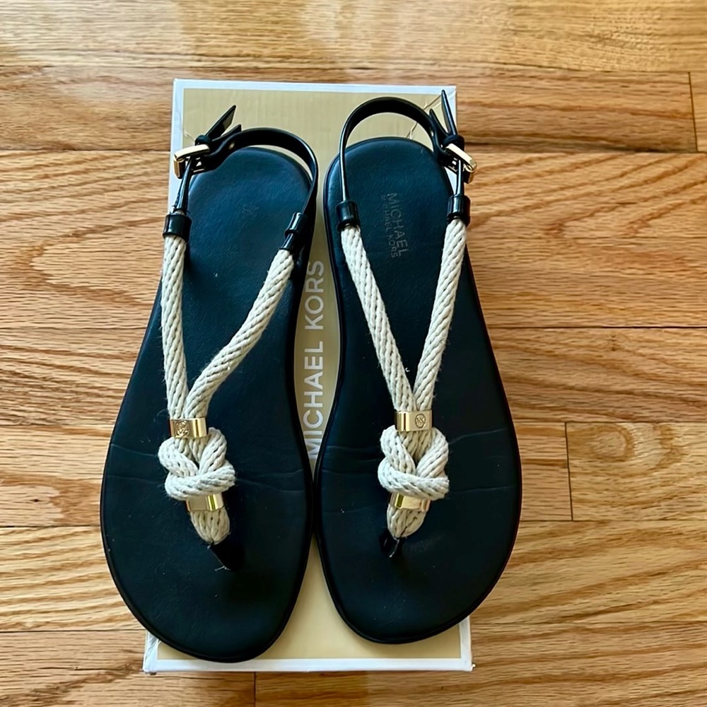 Michael Kors black holly jelly sandal rope size 7